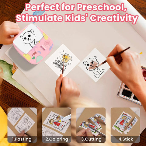 Super Slick Mini Sticker Printer And Quick Photo Maker, Pocket Sized Portable Inkless Device for kids' creative crafts.