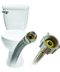 Braided Stainless Steel Toilet Connector 16 Inch Length With 3/8 Inch Compression To 7/8 Inch Ballcock Female Threads