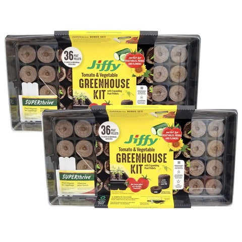 Tomato And Vegetable Seed Starter Tray Kit With 36 Cell 50mm Peat Pellets Two Pack Including Humidity Domes Bonus SUPERthrive