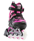 Light Up Wheels Kids Inline Skates With Adjustable Four Size Fit, Cushioned Support For Balance And Control, Fitness Style Skates