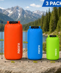Ultralight Dry Bag Set With Roll Top Closure Waterproof Sacks For Hiking Camping Kayaking And More Gear Protection 3Pack sizes