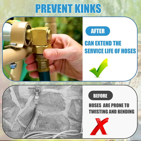 Top Notch Garden Hose Swivel Elbow Connector 90 Degree Brass Pipe Fittings Replacement Part With Washers Screen And Teflon Tape No Kink Leak Free Watering 1 Piece on hose