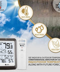 Dope Wireless Indoor Outdoor Thermometer Weather Station with Remote Sensor showing temperature and humidity data on screen.