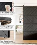 Sliding Barn Door Kit With Waterproof MDF Panel, 84 Inch Tall By 30 Inch Wide, DIY Ready With Pre Drilled Slab And Hardware, Black Finish