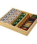 Bamboo Coffee Pod Organizer For Drawer Or Countertop Space Saver with K cups, tea bags, and capsules neatly arranged