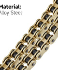 520 Motorcycle Chain Kit With O Ring, 114 Links, Connecting Master Link And Chain Breaker, Heavy Duty Drive Chain, alloy steel close-up