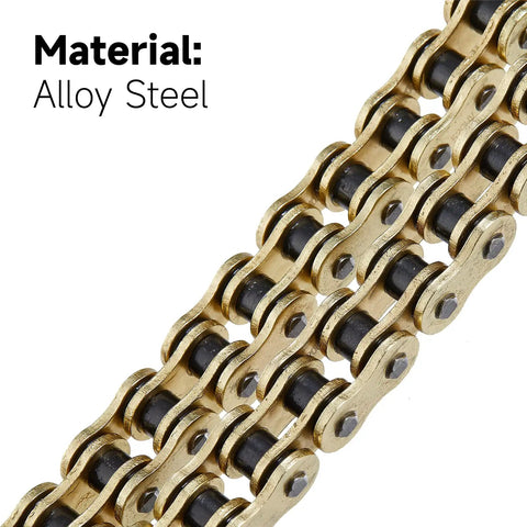520 Motorcycle Chain Kit With O Ring, 114 Links, Connecting Master Link And Chain Breaker, Heavy Duty Drive Chain, alloy steel close-up