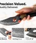 Japanese Stainless Steel Chef Knife 6.3 Inch Professional Kitchen Prep Tool Razor Sharp Blade with finger hole for balance.