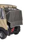 Back view of Fairway 2-Person Club Car Precedent Golf Cart Enclosure With Heavy-Duty Weatherproof Windows And Roof Two-Year Warranty