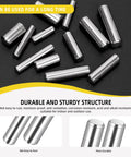 Stainless Steel Dowel Pin Kit 110 Piece 22 Sizes M2 M3 M4 M5 Assortment For Shelves Furniture Metal Devices And Fastening Projects