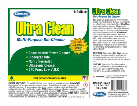 Ditch The Rag Work With This Heavy Duty Ultrasonic Cleaner Solution 5 Gallon Industrial Metal Parts Degreaser label with cleaning details.