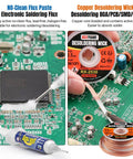No Mess No Clean Soldering Flux Paste 9530 In A 10cc Syringe Plus 3M Desoldering Wick Braid Ten Feet Long Two Point Five Millimeter Kit