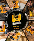 Badass Cordless Brad Nailer 18 Gauge Electric Nail Gun 21V Rechargeable Portable Nailer Kit showcased in versatile woodworking applications.