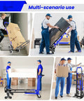 4 In 1 Hand Truck Dolly Heavy Duty Industrial Convertible With 1000 Lbs Capacity used in stair climbing and flatbed modes