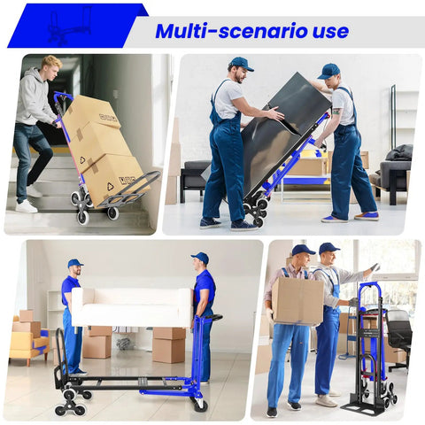 4 In 1 Hand Truck Dolly Heavy Duty Industrial Convertible With 1000 Lbs Capacity used in stair climbing and flatbed modes