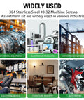 Tough As Nails Thirty Piece 304 Stainless Steel Machine Screws Size 8 32 One Point Five Inch Phillips Pan Head Fasteners used in various industries.