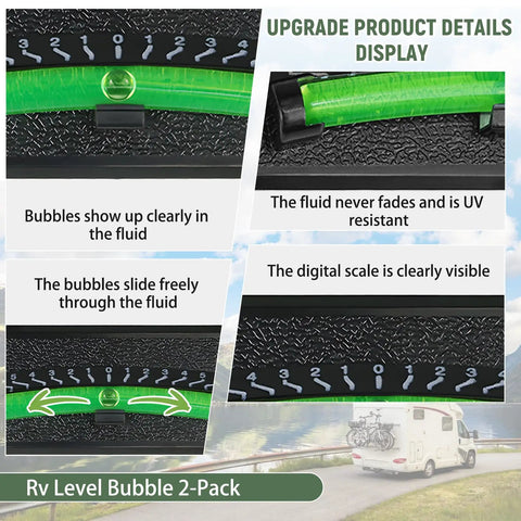 Heavy Duty RV Sight Glass Levels 2 Pack Camper Trailer Tilt Gauge Kit Accurate Fade Resistant Readings Quick No Sweat Setup Solid Road Ready Gear For Open Highway Drives