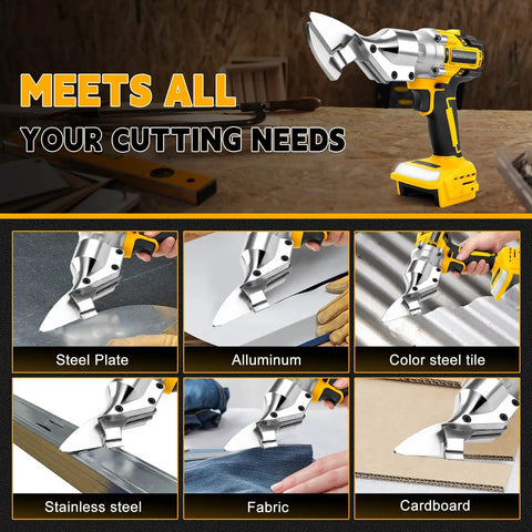 Gpaentsn 14 Gauge Sheet Metal Shears For Milwaukee M18 Brushless Cordless Tool High Torque 1600Rpm cutting steel, aluminum, fabric.