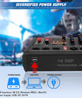 DJ Audio Mixer Pro 3 Channel Controller With 16 Preset Effects USB Interface panel showing power and USB ports PMX462