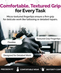 Top Shelf Black Nitrile Gloves 1000 Count Bulk 4 Mil Thick Chemical Resistant Disposable Gloves With Crisp Tactile Feel For All Day Comfort And Serious Work Protection used for tattoo work.