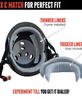 Inside view of Certified Sweatsaver Helmet For Skateboarding BMX Roller Derby Roller Skating Inline Skating Scooter And Bike.