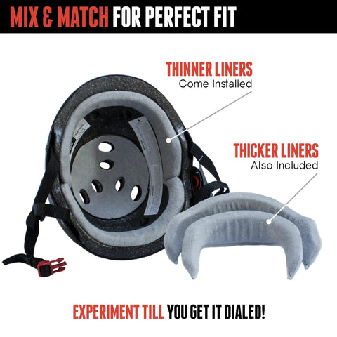 Inside view of Certified Sweatsaver Helmet For Skateboarding BMX Roller Derby Roller Skating Inline Skating Scooter And Bike.