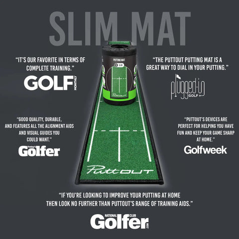 Slim Home Putting Mat for Fast Smooth Roll and Lower Scores, 7.9ft x 0.82ft green surface with golf reviews