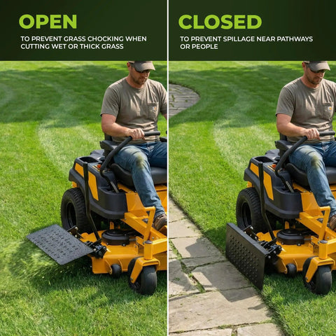 Chute Blocker For Zero Turn Mowers With Grass Flap And Open Close Control Rustproof Steel Fits ACS6000ULS Advanced System