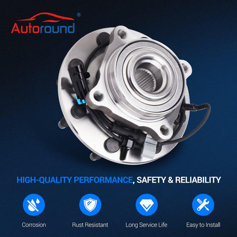 Front Wheel Bearing And Hub Assembly With ABS For 2007 Through 2013 Chevy Silverado Suburban 2500 3500 HD GMC Sierra Hummer