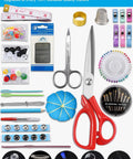 251 Pcs Premium Sewing Supplies Set For Adults Upgraded With Longer Threads And More Spools Travel Ready Emergency And Home Repair Kit For Beginners Comprehensive Hand Sewing Kit With Buttons Needles Thread Scissors And Tools All In One displayed in open case.