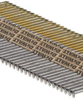Strip of Framing Nails 3 Inch By.120 Inch 30 Degree Paper Tape Smooth Shank Bright Finish Off Set Round Head 2500 Count Pack