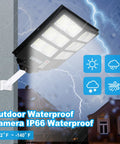 600W Solar Street Light Outdoor Waterproof Security Light With Motion Sensor Dusk To Dawn 6500K Cool White LED Beads