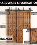Rustic Black Double Track Bypass Sliding Barn Door Hardware Kit For Two Doors 20ft Flat Track With U Shape Brackets And T Shape Rollers