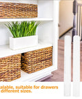 2 Pack White Plastic Drawer Slides For Kitchen Cabinets And Drawers, plug and play easy install beside wicker baskets