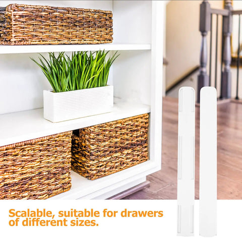 2 Pack White Plastic Drawer Slides For Kitchen Cabinets And Drawers, plug and play easy install beside wicker baskets