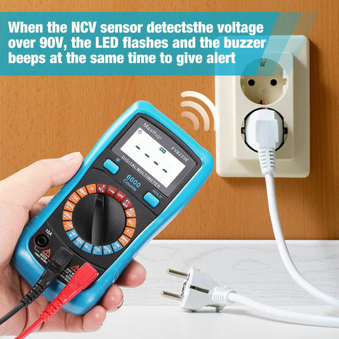 All In One Cable Tester And Line Finder With Probe Tone for RJ45 and RJ11 cables, detecting voltage with LED alert in blue