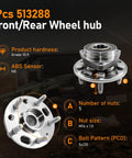 Front And Rear Wheel Hub Bearing Assembly With 5 Lug And ABS For Chevy Malibu Impala Buick Lacrosse Regal 2010 2017 Fits Front Or Rear Axle OE Quality Durable Bearing Set For A Smooth Quiet Ride with specifications