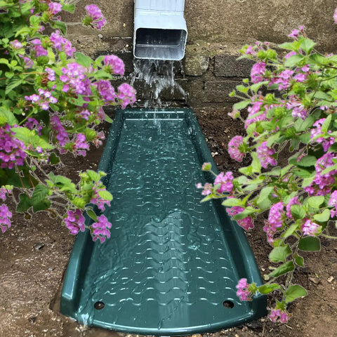Two Pack Downspout Splash Block 24 Inch Gutter Extension Kit With Four Fixing Nails Dark Green Keeps Water Away From Your Foundation