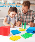 Child and teacher using Plastic Base Ten Blocks Set For Hands On Math Learning Place Value Blocks And Counting Cubes For Second Grade
