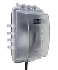 Side view of Weatherproof 1 Gang Exterior In Use Outlet Cover And Box Kit With Lockable Extra Duty Metallic Box For Outdoor Use Horizontal Or Vertical