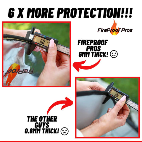 36 Inch Fire Pit Protector For Deck Or Patio Thick 6mm Heat Resistant Mat With Triple Layer Design measurement shown