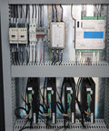 Internal wiring of rugged wood router machine with high precision engraving and milling, electrical components visible