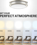 Energy Efficient Led Ceiling Light Flush Mount Dimmable With 5 In 1 Cct Selectable 2700K to 5000K ambiance demonstration.
