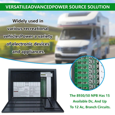 All In One RV Power Center And Distribution Panel With Flexible 30 Amp Or 50 Amp Config For Camping Easy Plug In Ready RV Electrical Hub