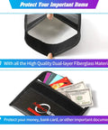 Fireproof And Water Resistant Silicone Coated Safe Storage Bag For Cash, Keys, Jewelry, Passport And Important Documents, open view with items inside