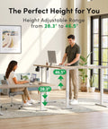 Dope Ergonomic L Shaped Standing Desk Adjustable Height Electric Sit Stand Corner Computer Workstation with adjustable height range.