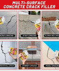 Crush Those Stubborn Cracks With This Heavy Duty Concrete Crack Filler And Asphalt Sealant That Self Levels Smoothly for step, pool, window, and road cracks.