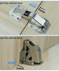 Heavy Duty Concealed Cabinet Hinges 4.4 Inch Soft Close With 90 Degree Opening 2 Pack No Pre Drilled Surface Mount Push To Open Cabinet Latches installed