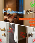 Ultra Thin No Drill Magnetic Cabinet Catch 6 Pack With Adhesive Stainless Steel Door Latches installed on wooden door