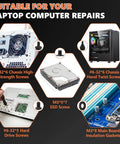 Rock Solid 522 Piece Computer Screws Kit Featuring M3 Hex Fasteners And Standard Six Thirty Two Bolts for laptop repairs.